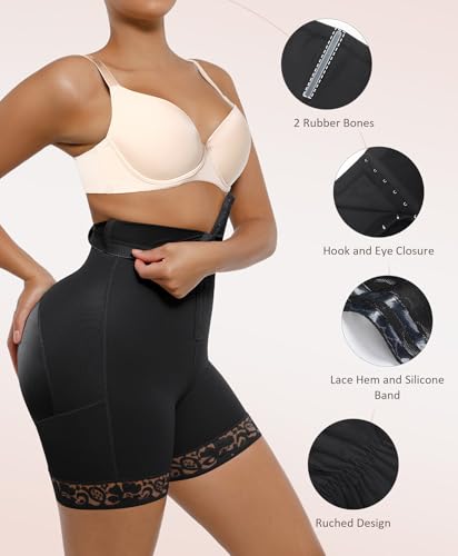 FeelinGirl Butt Lifter Shapewear Tummy Control Shorts Body Shaper for Women with Lace Trim4