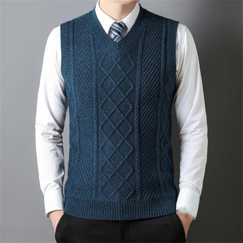 Men's Sleeveless Knitted Sweater Vest Autumn and Winter V-Neck Textured Fashionable Casual Vest2