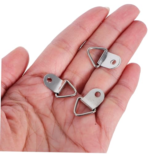 Image of TEHAUX 20 Sets Picture Frame Hooks for Hanging Heavy Duty Triangle D Rings with Screws for Mirrors Photos Artwork and Wedding Frames Versatile Zinc Alloy Hardware