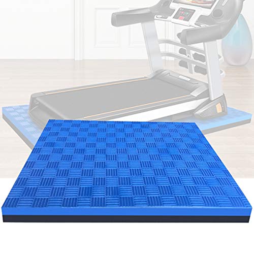 Alfombra Antivibración Cinta de Correr,Alfombra de Protector Suelo y Reduce el Ruído y Antideslizante,Colchonetas de Yoga,Esterilla Maquinas Fitness en Casa,Se Puede Enrollar Blue+Black 200×100×2.5 cm