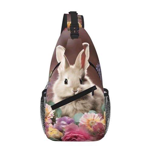 Mochila tipo bandolera para mujeres y hombres, diseño flores de Pascua
