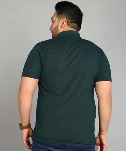 Image of INKKR Plus Size Men's Regular Fit Solid Polo Tshirt