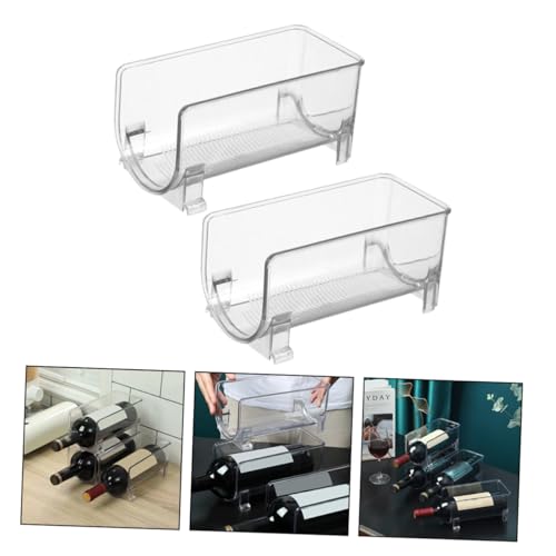 Casier à vin transparent compact avec tiroir empilable pour bouteille d'eau - 8