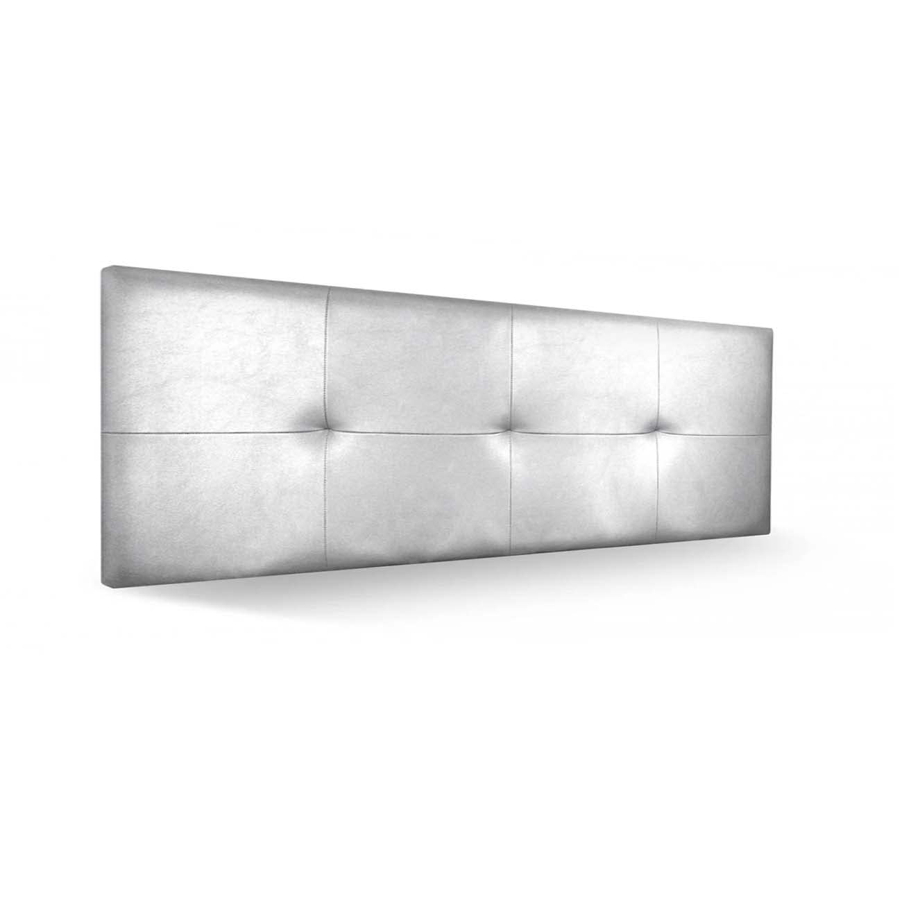 Cabecero tapizado en Polipiel Modelo Malaga 3. Cabezal para Cama de Matrimonio o Juvenil. Cabeceros de 50 de Altura. (Blanco, para Cama de 180 (Medidas 190x50x5))