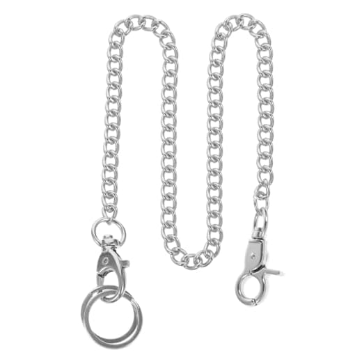 Hemobllo T Bar - Reloj de Bolsillo con Cadena, Chaleco, Cadena para Ropa, Bolso de Mano, Color Plateado, Plata, 37X 2,4 CM, Fashion