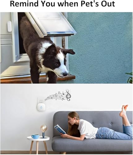 METAK Door Chime, Wireless Door Open Contact Sensor Alarm with 500 FT Range, 58 Chimes and 5 Volume Levels for Business/Store/Home/Office When Entering, 1 Transmitter + 1 Plug-in Receiver - Image 4