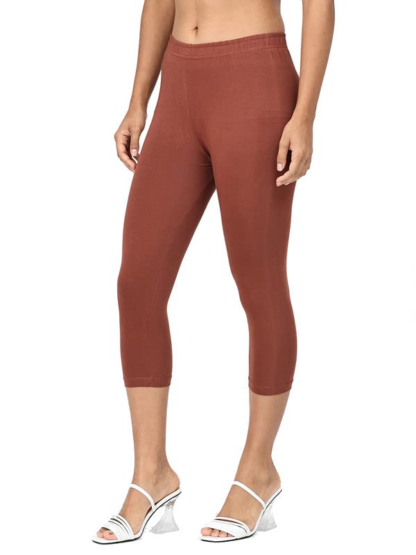 Image of Robinbosky Premium Stretchable Cotton Capri Legging for Women | Suitable for Formal wear & Casual wear | High-End Elastic Makes. The Leggings Squat Proof and Durable for Travel, Yoga, & Workout.