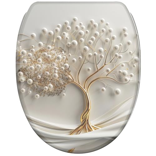 Abattant WC Arbre de Vie en bois, frein de chute Sanilo