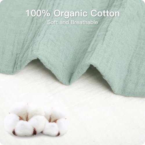 Image of Organic Baby Bassinet Sheets 2 Pack 33 inchx17 inch 100% Muslin Cotton for Baby Girl Boy, Soft Fitted Mattress Pad Cover Compatible with Halo BassiNest Swivel Sleeper, Graco, Baby Delight, Chicco, Angelbliss