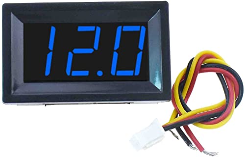 XH-B104 3 line 0-100V Digital Voltage Meter with high Precision fine Tuning Digital Meter Digital Display (Black Shell-Blue)