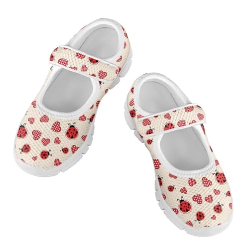 JoyLamoria Red Ladybug Girls Slip on Barefoot Shoes Toddler and Little Girls Flats Shoes Lightweigth Walking Shoes Mary Jane Sneakers2
