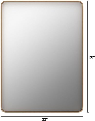 Miniatura 294 de LOAAO - Espejo de tocador para baño con marco de metal negro mate de 24 x 32 pulgadas para pared, rústico, rectangular, grande, redondeado