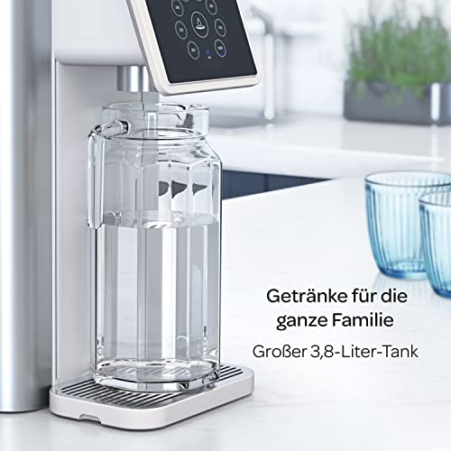 Aqua Optima Aurora Kaltwasser-Sofortspender, 3,8 Liter Fassungsvermögen, mit Evolve+ 5-Stufen-Wasserfilter zur Reduzierung von Mikroplastik und Verunreinigungen, 21 x 404 x 336mm, Silber, Kunststoff
