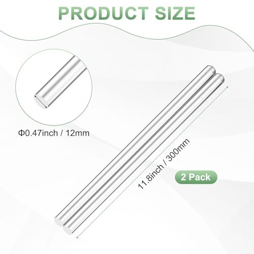 Image of M METERXITY 2-Pack Acrylic Round Rods, 11.8 x 0.47 Inch / 300 x 12 mm Clear Acrylic Dowel Rods Sticks Plastic Sticks Strip for DIY Crafts Lighting Gardening Decorations
