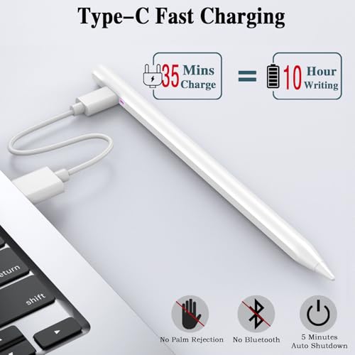 Image of Stylus Pen for Touchscreen for iOS /Android, iPhone Stylus Pen Fine Tip, High-Precision Tablet Pencil for Android /Samsung /Mi /Huawei /Vivo /Lenovo and Other Android Smartphone and Tablet-White