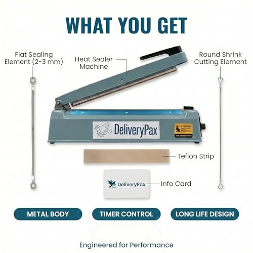 Image of Delivery Pax Sealing machine 16 inch Impule Sealer Machine| Heat Sealing machine for food packets| Packet sealer machine | Packaging machine| Packing Machine Sealing| Cover Sealing Machine (400mm)