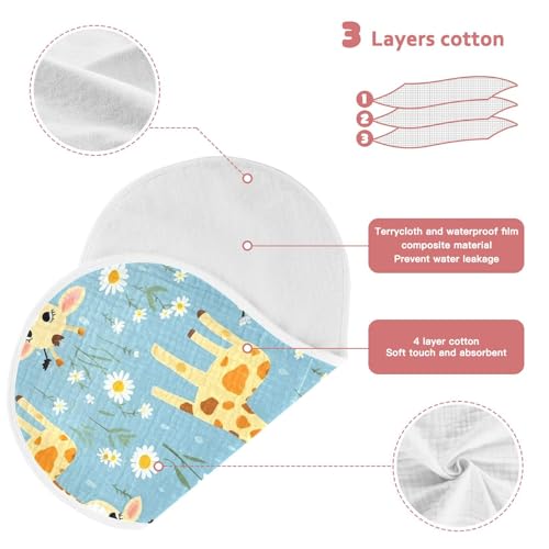 Cute Giraffe White Daisy Baby Burp Cloths for Boy Girl Cotton Baby Burping Cloth Soft Newborn Towel 1 Pack 202b26623