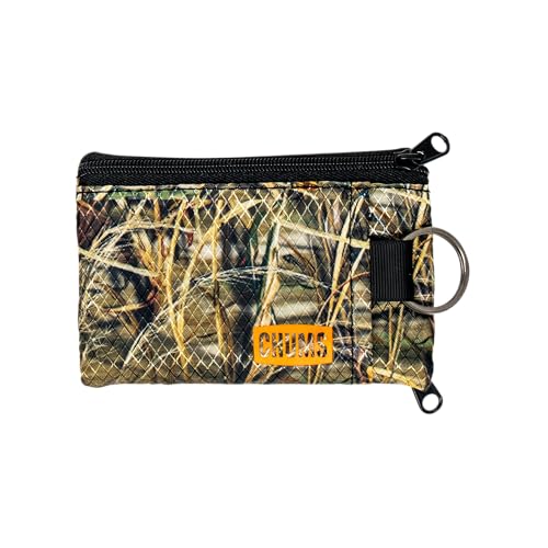 Image of Chums Surfshorts Wallet - Lightweight Slim Wallet with RFID Blocking Card & Clear ID Window - Zippered, Water Resistant w /Key Ring (Realtree Max 4)