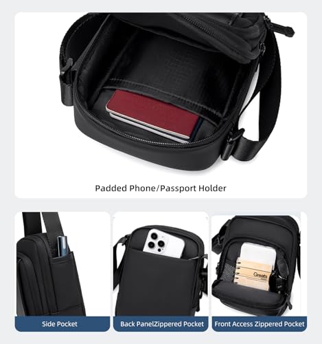 Image of Arctic Hunter Men's Crossbody Sling Bag for Travel & Daily Use Lightweight Small Shoulder Bag for Phone, Passport & Essentials Water-Repellent Utility Side Bag