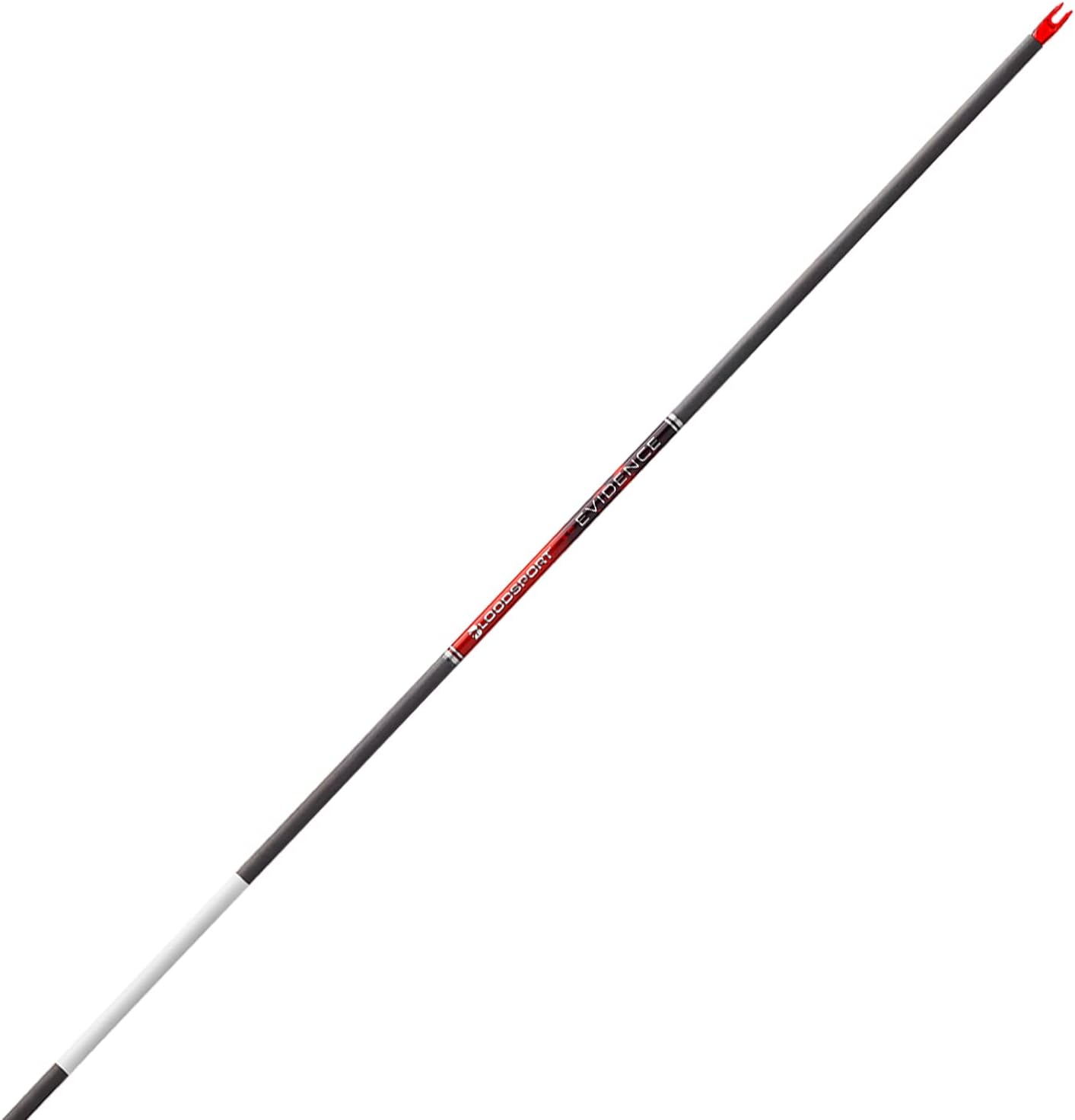 Bloodsport Evidence Bare Shaft Precise Durable Carbon Hunting Arrow for Compound Bow - 31" Length, 165" Micro-Diameter, 001" Straightness, 12 Pack, 400 Spine