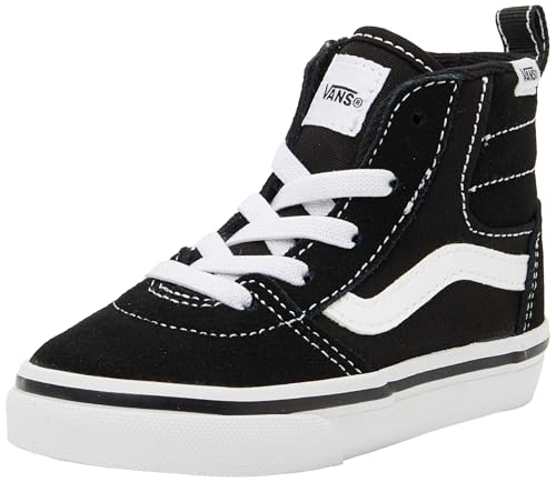 Vans Ashwood Hi Decon   Tenis con cremallera lateral, negro/blanco, talla 5.5 UK Niño, negro y blanco, 22 EU