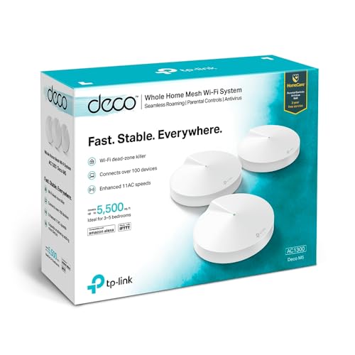 Kit Roteador TP-Link Wi-Fi Mesh AC1300 Gigabit 5GHz Deco M5, 3-pack glide