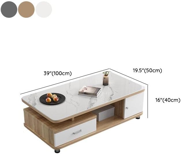RUNNUP-Coffee Table-Modern Grey with Storage