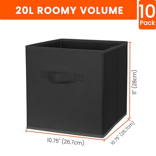 Criusia Storage Cubes 10-Pack, 35% Off - Black Collapsible Bins - Image 2