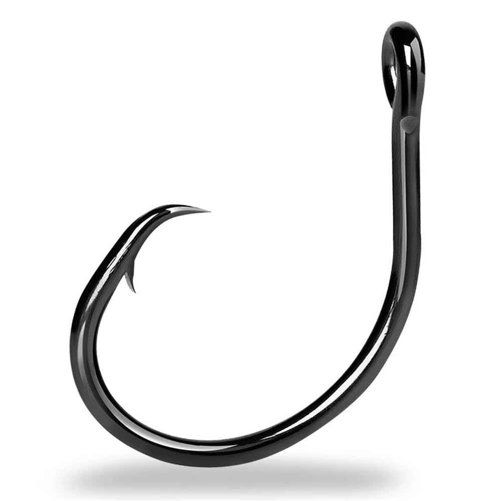 Ami da Pesca Fish Trip Circle Hooks 3X Strong Saltwater Fishing Hook Live Bait for Catfish, Tarpon, for Marlin & Deep-Dropping for Swordfish Gancio da Pesca(Size4-0)