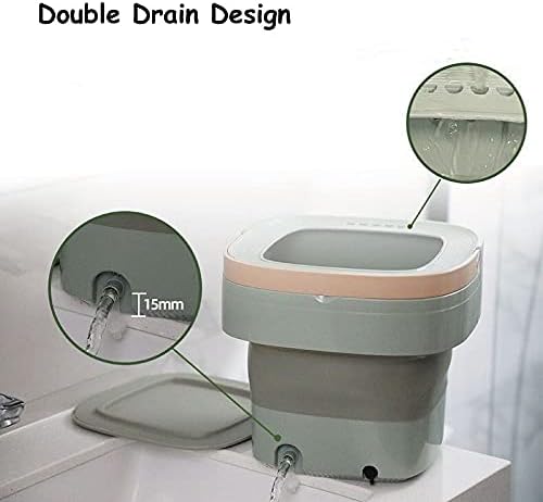Portable Mini Washing Machine - Compact Folding Washer for Underwear, Socks, Baby Clothes - Ideal for Home & Travel - Gray, EU Size - Efficient Laundry Solution