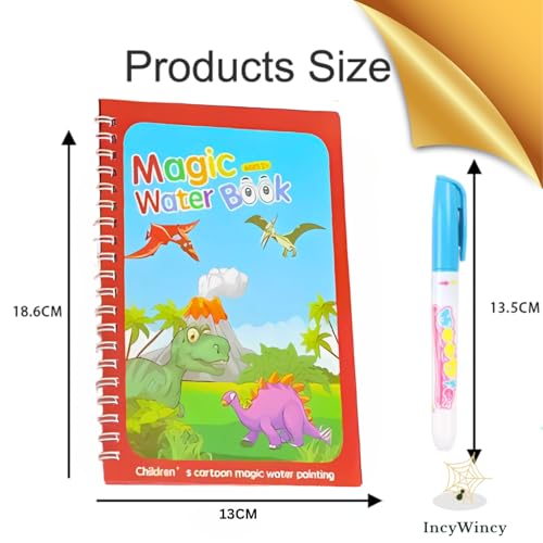 Image of IncyWincy Magic Colouring Book (Pack of 3), Birthday Return Gift for Kids, Aqua Doodle, Reusable, No-Mess Drawing, Party Favor for Children, Boys & Girls (Assorted)
