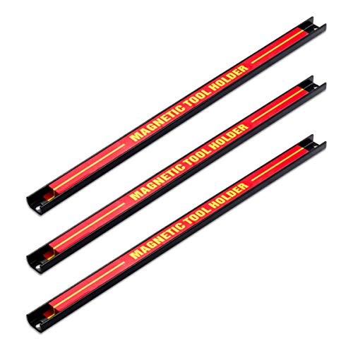 RELAX4LIFE 3 Pezzi Portautensili Magnetico da Parete, Aste Magnetiche per Utensili ed Attrezzi da Muro, Set 3 Pezzi Pannelli a Barra Magnetica per Organizzazione Strumenti ed Attrezzi