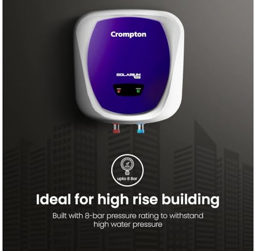 Image of Crompton Solarium CLX 15-L 5 Star Rated Storage Water Heater (Geyser) with Free Installation and Connection Pipes ASWH-4915(Blue and White)