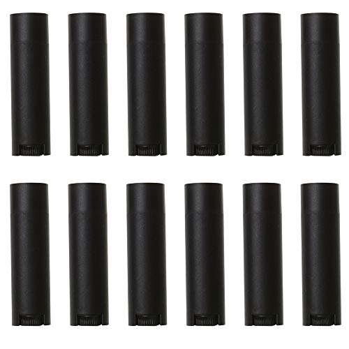 RONRONS 60 Pieces 5ML Oval Lip Balm Tubes Empty Deodorant Containers Black Mini Twist-up Lip Gloss Tube Homemade Balms Stick Bottle for Lotion Bar, Moisturizer, Heel Balm, Sunscreen DIY Beauty Tool