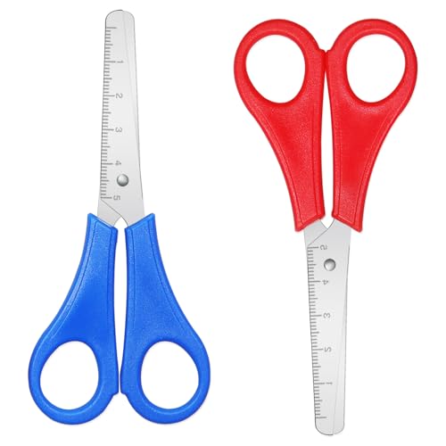 2Pcs Blunt Tip Kids Scissors with cm Scale