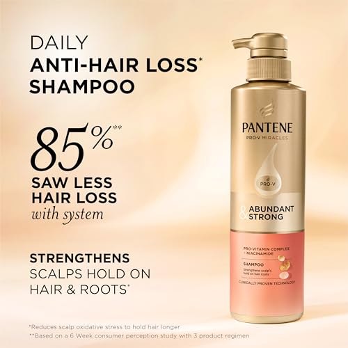 Pantene Abundant & Strong Shampoo, Strengthens Scalp's Hold on Hair Roots, 13.5 oz - Image 3