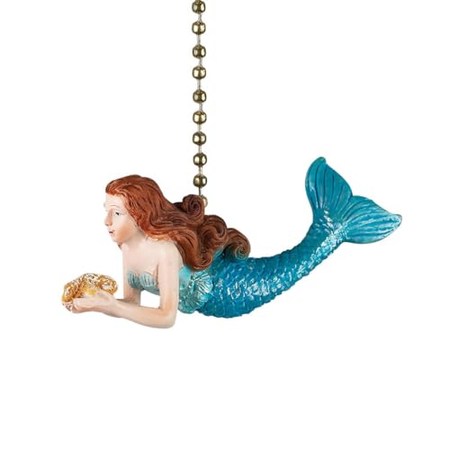 Clementine Design Mermaid Ceiling Fan Pull Chain Light Coastal Nautical Beach Ocean Sea Life Decorative Extension
