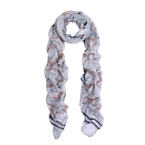 TrendsBlue Premium Zebra Animal Print Scarf