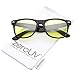 Retro Wide Temple Color Tinted Square Lens Horn Rimmed Sunglasses 54mm (Black/Yellow)