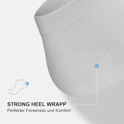 fitfets Sneaker Socken Herren Damen Baumwolle 10 Paar Sneakersocken Kurz Sneakersocken Socks Unisex Schwarz Weiß Grau,Grau und Weiß,43-46 4