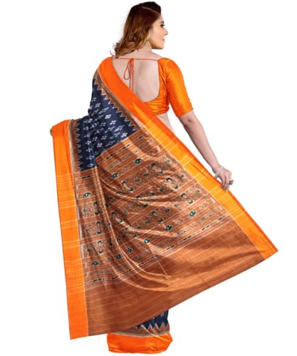 Image of Nuapatna Cotton Saree of Odisha Ikkat Orissa Traditional Handloom Sari | Bomkai | Pata | Nuapatana | sambalpuri saree | khandua patta sare | without Blouse S9