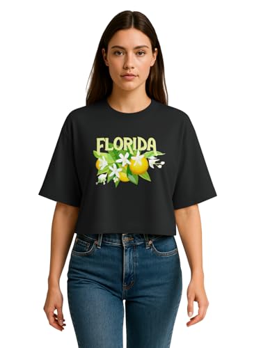 Image of HELLCAT Beige Printed Loose Fit Crew-Neck Crop T-Shirt for Women