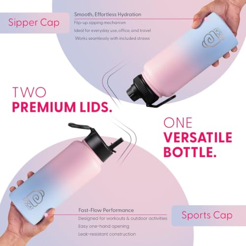 Image of DOCAT Water Bottle 1 Litre, Stainless Steel Sipper Water Bottle, Leak Proof Lid, Rust Proof, 24 Hours Hot and Cold Thermosteel Vacuum Insulated Water Bottle