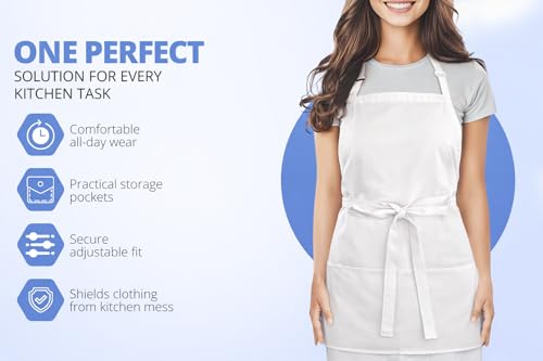 Image of Kitchen Apron Cut Pocket with Pen Holder | Adjustable Durable & Stylish for Kitchen, Restaurant, Cafes | Ideal for Chefs, Bakers & Home Cooks | Easy to Clean | Unisex Design