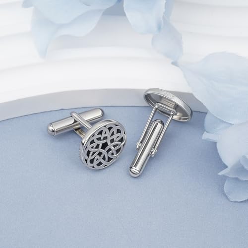 Gemelos para hombre en plata 925 nudo celta miniatura 2