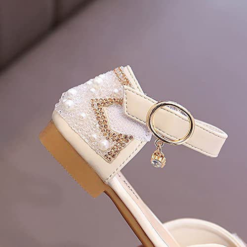 Girls Dress Shoes Bowtie Crystal Shoes Performance Shoes with Satin Ankle Tie for Wedding Size 6 Toddler Sandals4