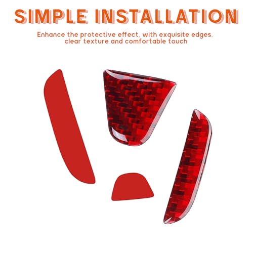 Image of Bilisin Compatible with Rear Tailgate Insert Emblem Logo Carbon Fiber Emblem Badge Decal Cover Trim with Strong Adhesive for Honda CRV 2017-2022 Red