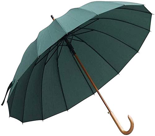 FGHSD Umbrella Windproof Umbrella Pavilion Semi-automatic Tarpaulin Large Folding Umbrella Double-layer Windproof Solid Wood Umbrella Surface Long Handle 115 Cm Sunny Umbrella (C)