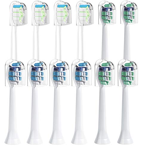 ITECHNIK Generic Ersatz-Zahnbürstenköpfe für Philips Sonicare DiamondClean Standard White HX6064 ProResults Plaque Control HX9024, ProResults Gum Health HX9034, 3 Stück