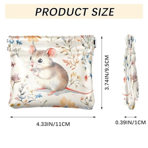 Coin Purse for Women Cute Mouse Butterfly Flowers Coin Pouch Change Holder PU Leather Mini Wallet Portable Coin Bag Money Pocket3